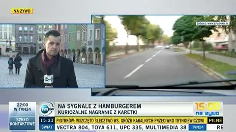 Kierowca karetki  jechał na sygnale przez Poznań jedząc Bic Maca