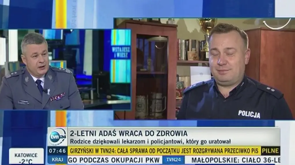 Komendant podkreślił, że wszyscy policjanci uczą się, jak udzielać pierwszej pomocy