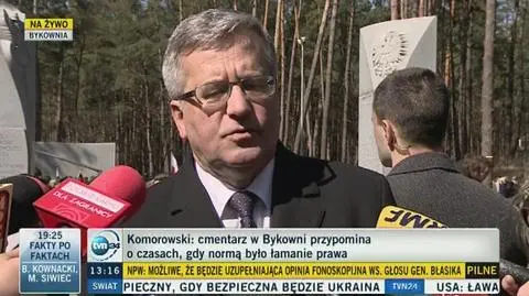 Komorowski po uroczystościach w Bykowni