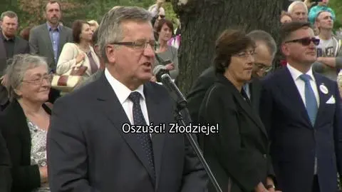 Komorowski wygwizdany podczas sadzenia dębu wolności