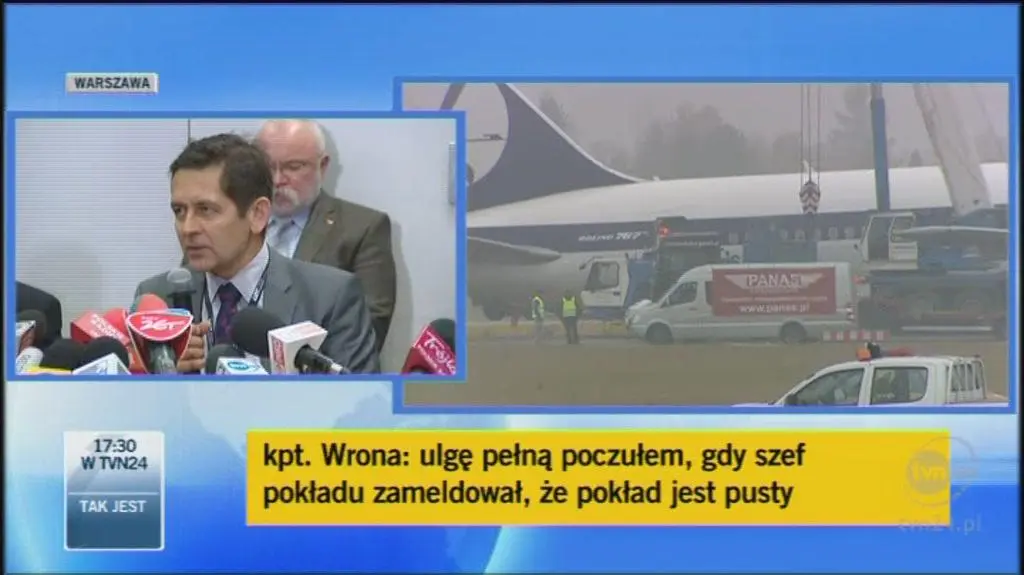 Konferencja PLL LOT na temat wypadku
