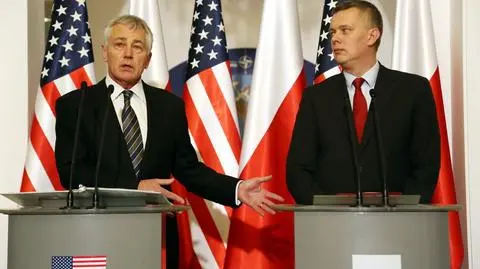Konferencja prasowa Tomasza Siemoniaka i Chucka Hagela 