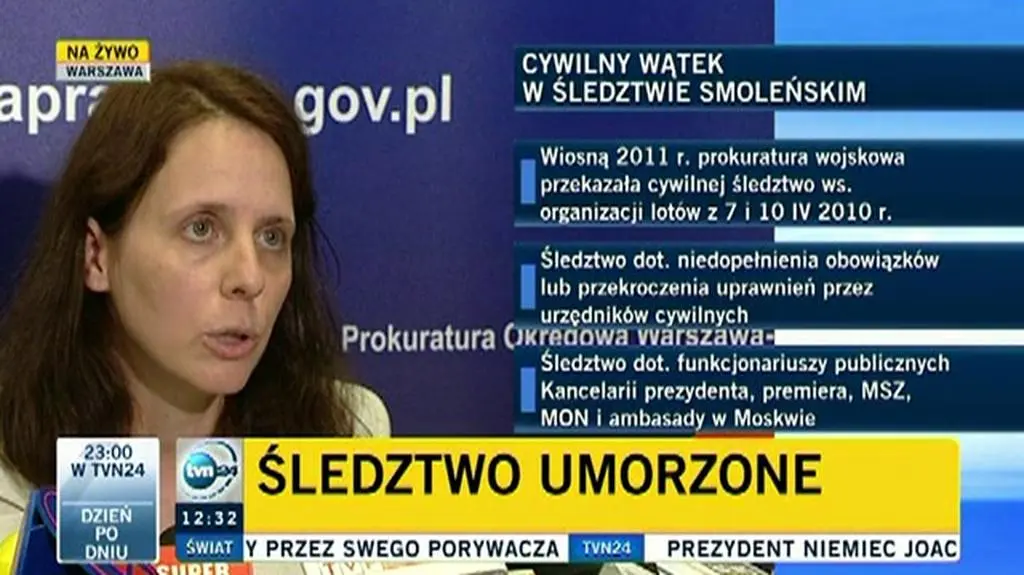 Konferencja prokuratury ws. umorzenia śledztwa