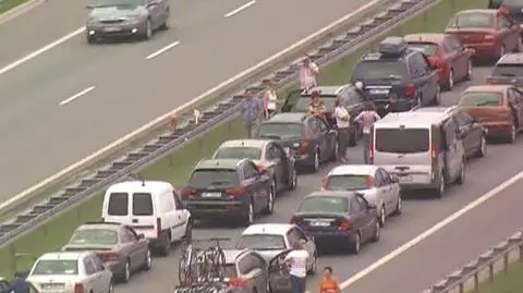 Korki po wypadku na A1 z pokładu Błękitnego 24
