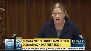 Krystyna Pawłowicz z PiS: "Związki partnerskie są sprzeczne z naturą"
