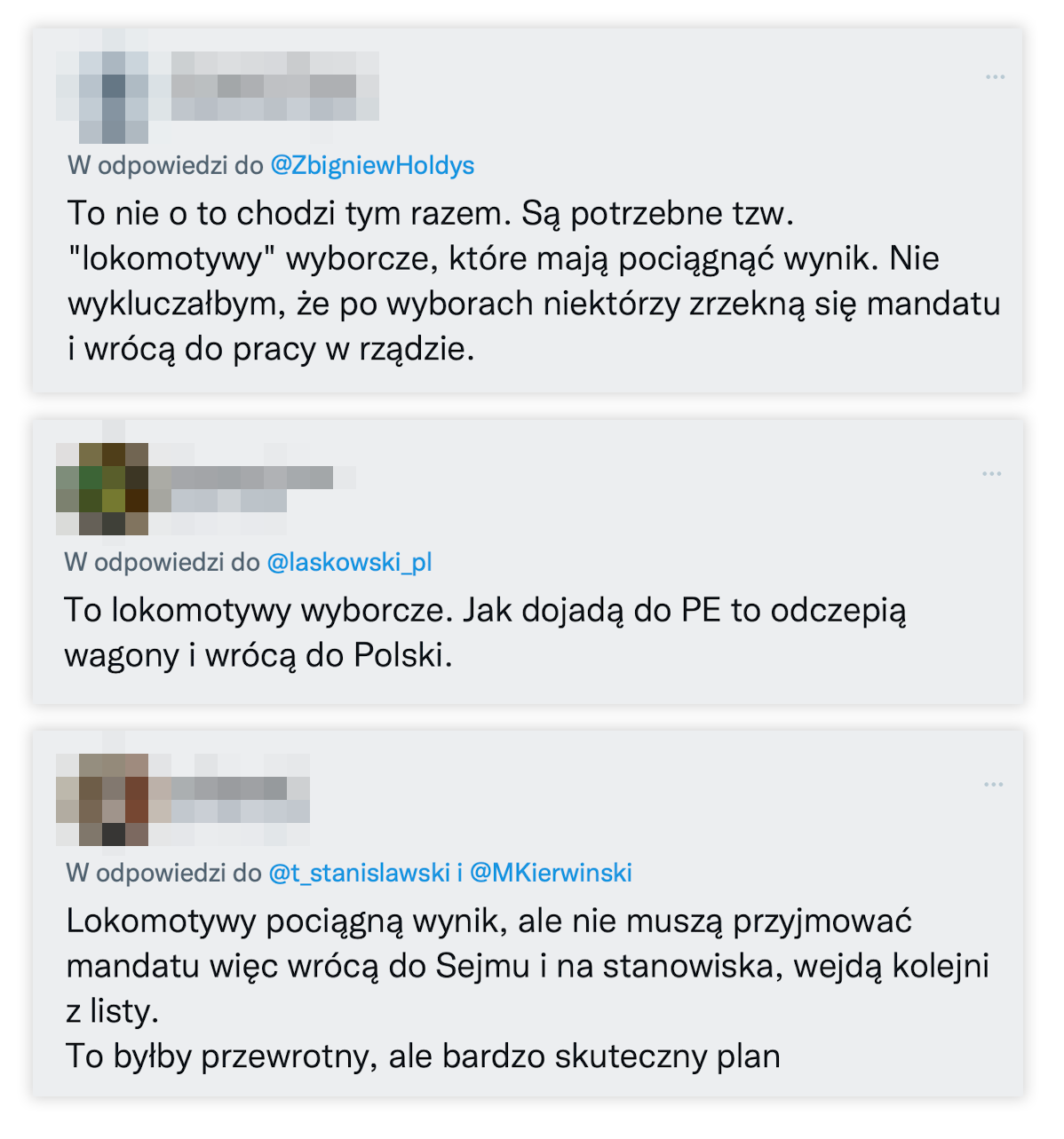 Posty z teorią na temat "lokomotyw wyborczych" opublikowane 24 i 25 kwietnia 2024