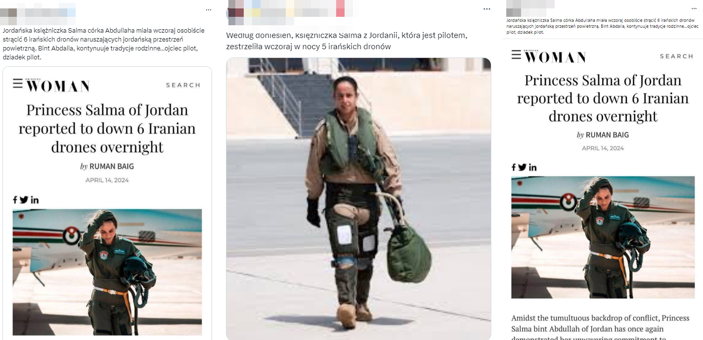 Posty z niepotwierdzonymi informacjami o księżniczce Jordanii