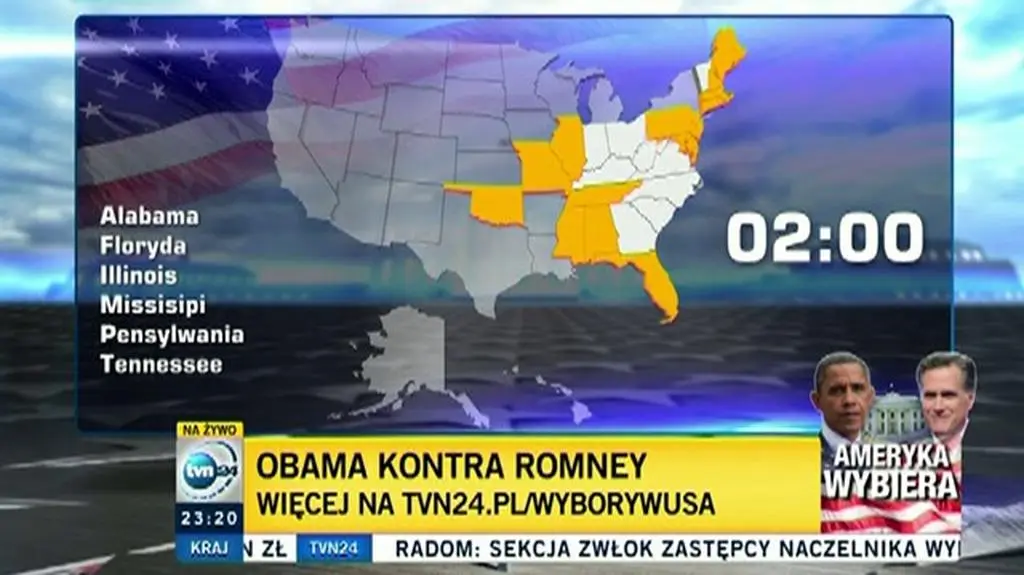 Mapa głosowania dla USA