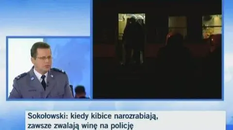 Mariusz Sokołowski z Komendy Głównej Policji tłumaczy, że nawet obecność policji wzbudza agresję pseudo-kibiców