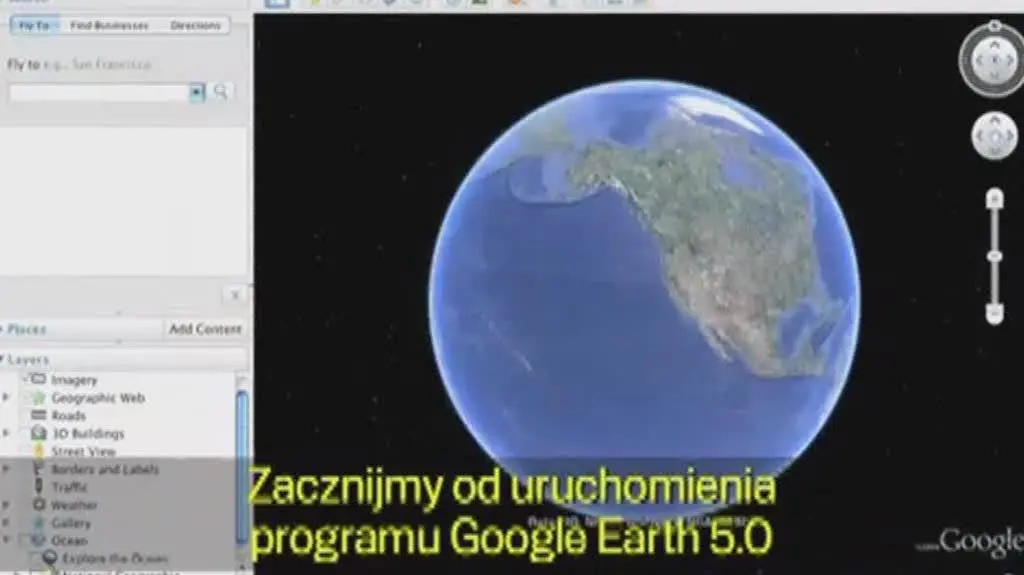Materiał prezentujący nową funkcję Google Earth