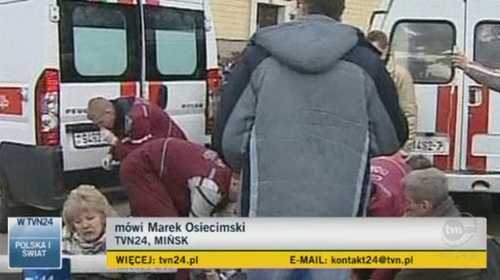 Mer Mińska zapowiedział, że "osoby, które będą rozsiewać plotki o kolejnych wybuchach będą zatrzymywane" (TVN24)