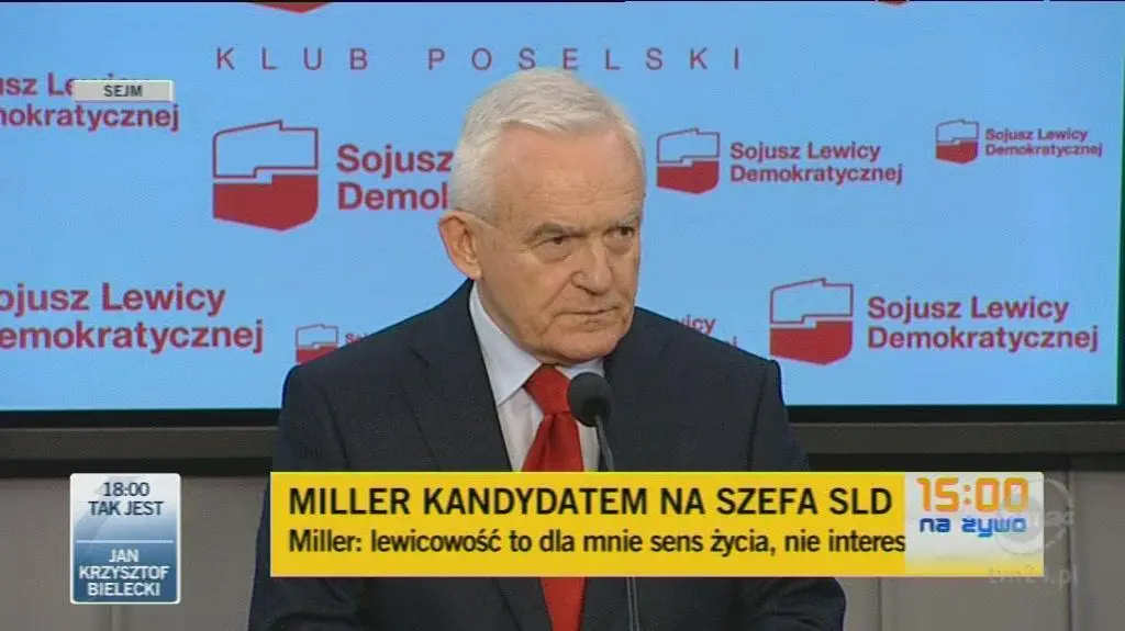 Miller zapewnił, że ma poparcie Aleksandra Kwaśniewskiego (TVN24)