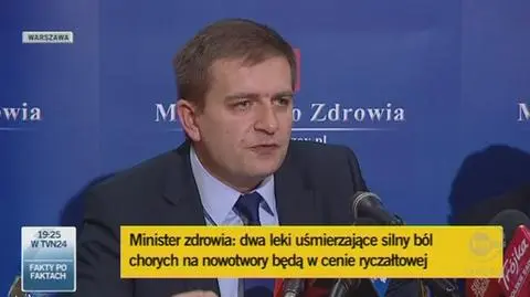 Minister o lekach przeciwbólowych dla chorych na raka (TVN24)