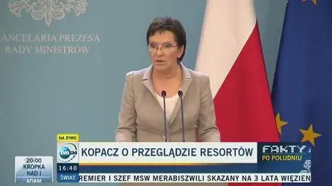 Ministerstwo finansów pod lupą Ewy Kopacz. "Nie ze wszystkiego jestem zadowolona"