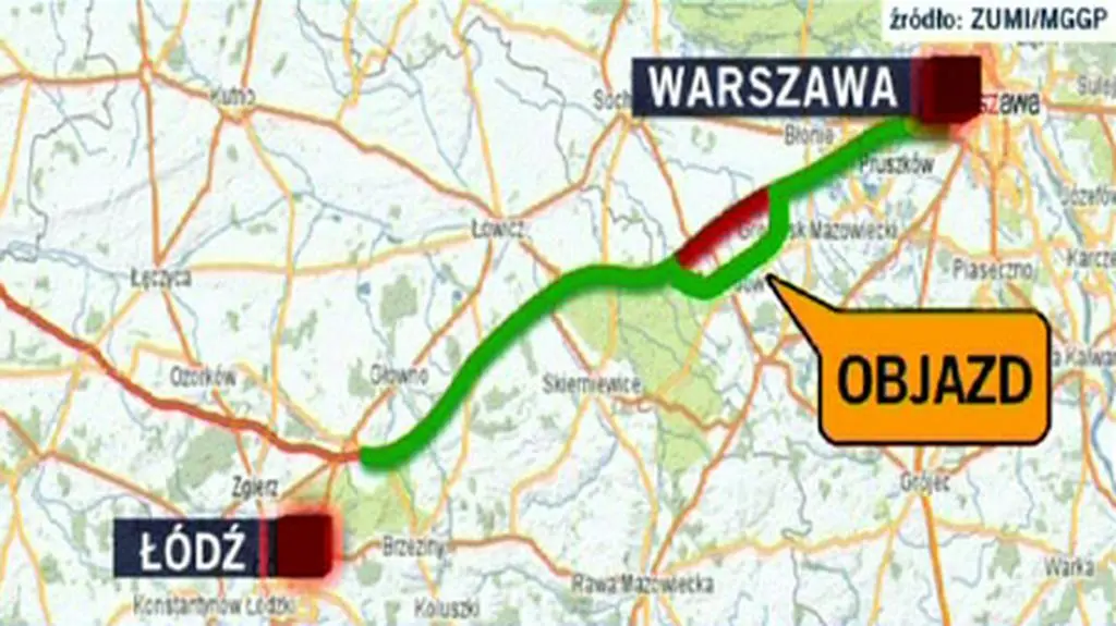 Na Euro 2012 przejezdne tylko cztery odcinki A2?