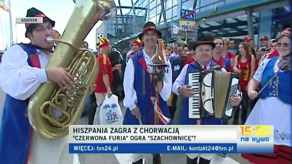 Najazd kibiców przed meczem Chorwacji z Hiszpanią