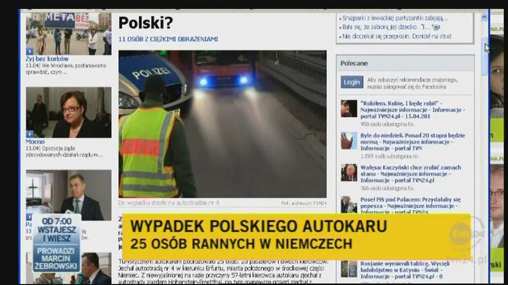 Narzeczona Krzysztofa Bartnickiego jechała pechowym autokarem (TVN24)