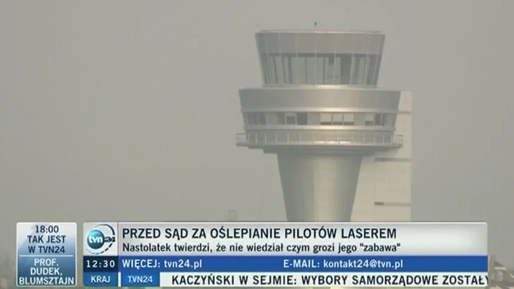 Nastolatek oślepiał pilotów laserem