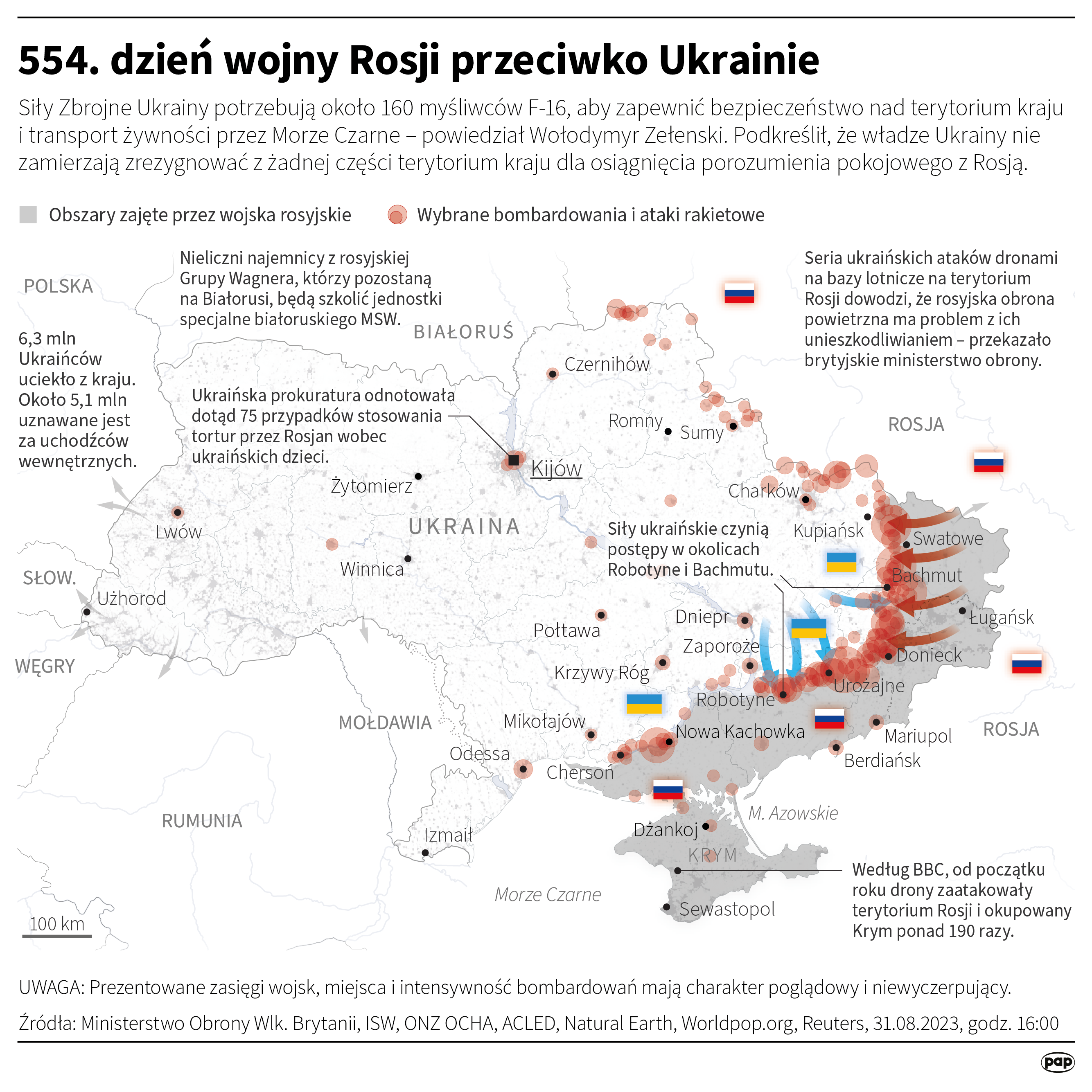  554. dzień wojny Rosji przeciwko Ukrainie