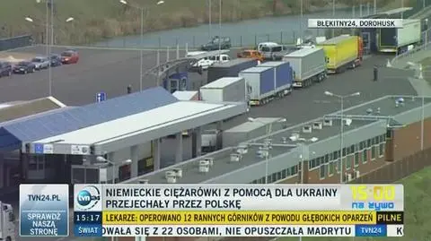 Niemiecki konwój wjeżdża na Ukrainę przez przejście w Dorohusku