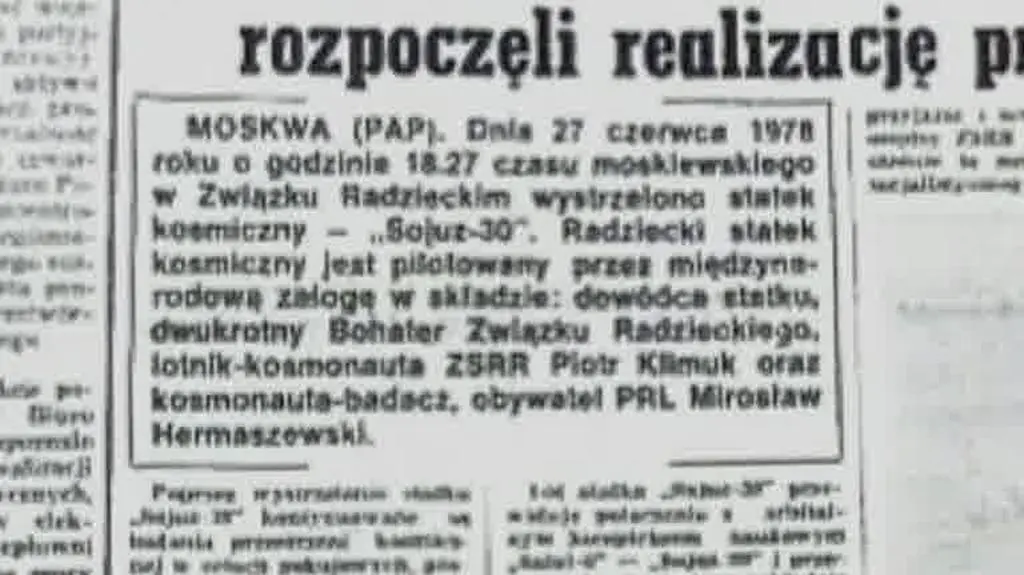 O locie Hermaszewskiego przed 30. laty pisała "Trybuna Ludu"