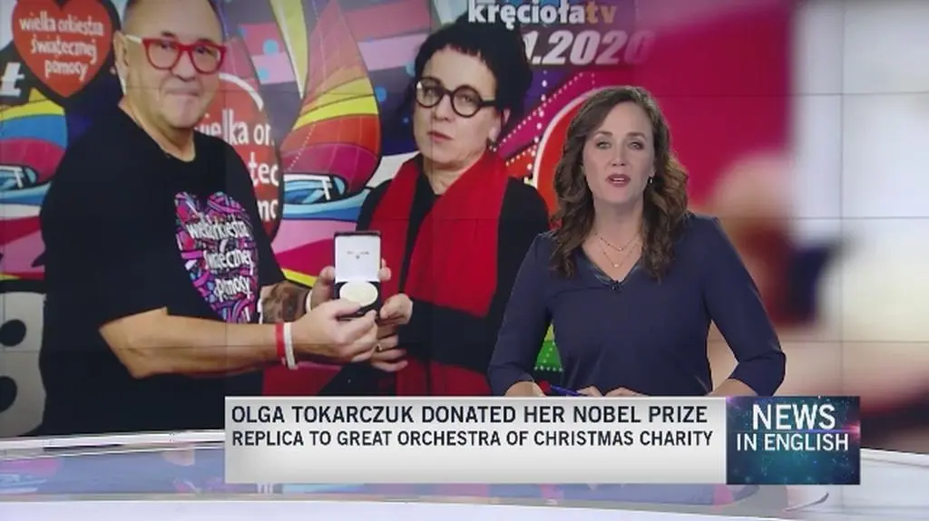 Olga Tokarczuk donates Nobel Prize replica to WOŚP charity