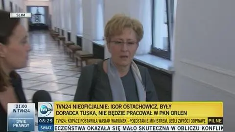 Ostachowicz nie będzie pracował w zarządzie Orlenu. "Kopacz przecież o niczym nie wiedziała"