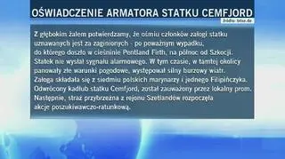 Oświadczenie armatora statku