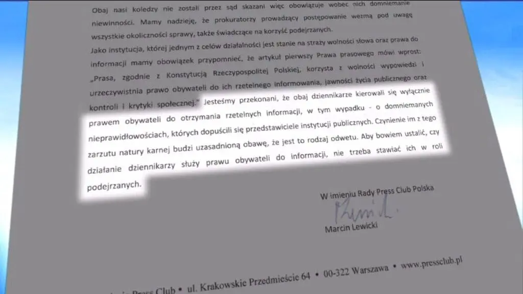 Oświadczenie Press Clubu