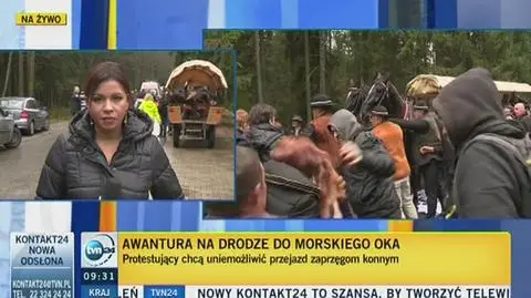 Podczas protestu na trasie do Morskiego Oka doszło do przepychanek