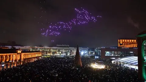 Pokaz dronów w Łodzi