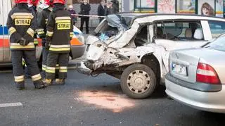 Policja o wypadku w Łodzi