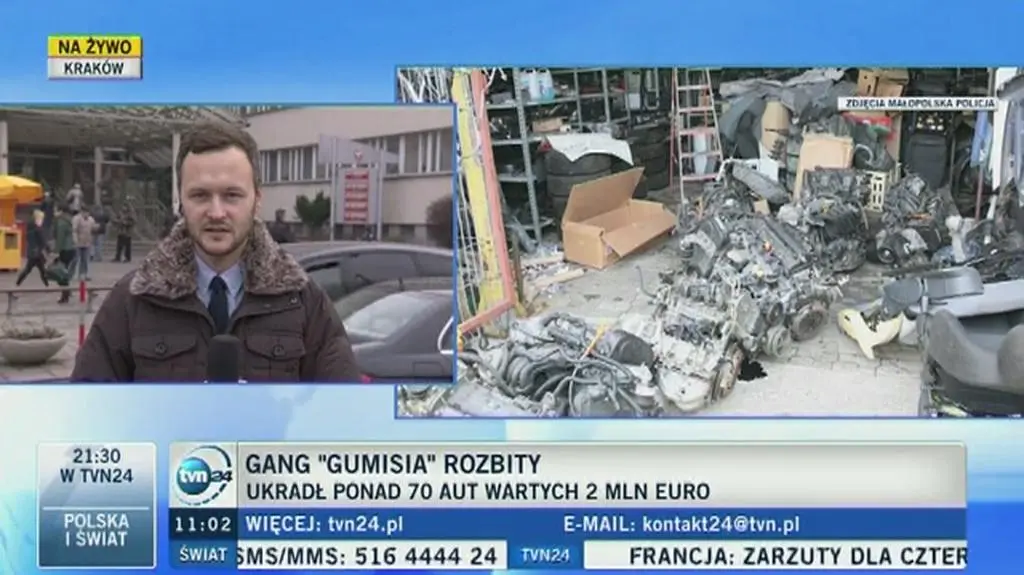 Policja schwytała gang złodziei samochodów