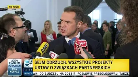 Politycy komentują głosowania nad związkami partnerskimi