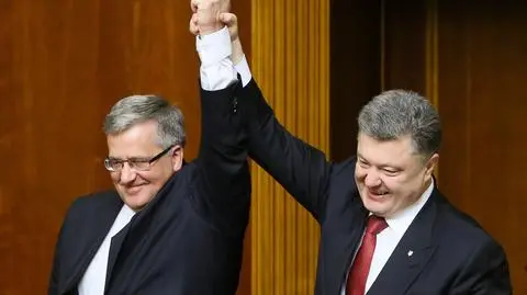 Poroszenko podczas uroczystości w Bykowni