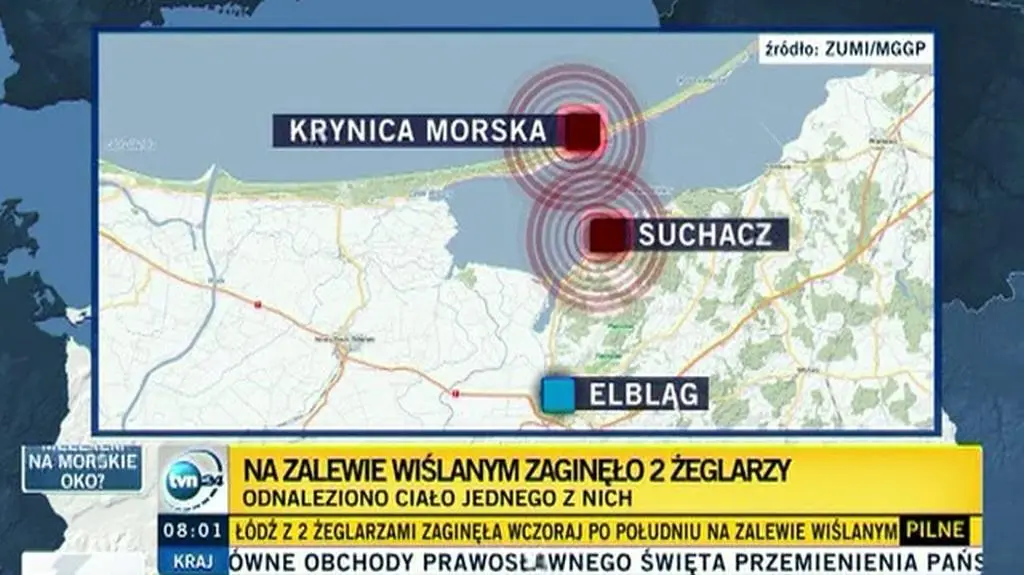 Poszukiwania żeglarzy na Zalewie Wiślanym