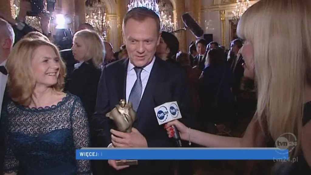 Premier Donald Tusk dziękuje za wyróżnienie (TVN24)
