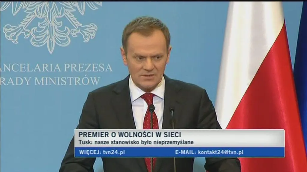 Premier Donald Tusk o ACTA - cz.1