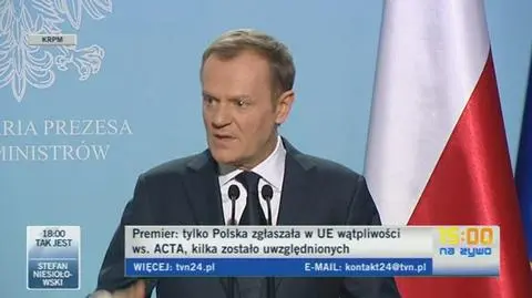 Premier o doborowym towarzystwie, w którym znalazła się ACTA (TVN24)