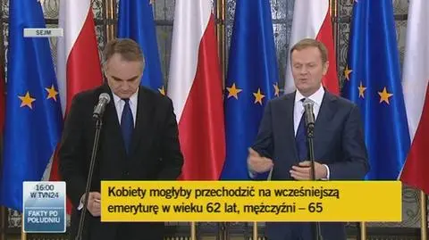 Premier o emeryturach częściowych (TVN24)