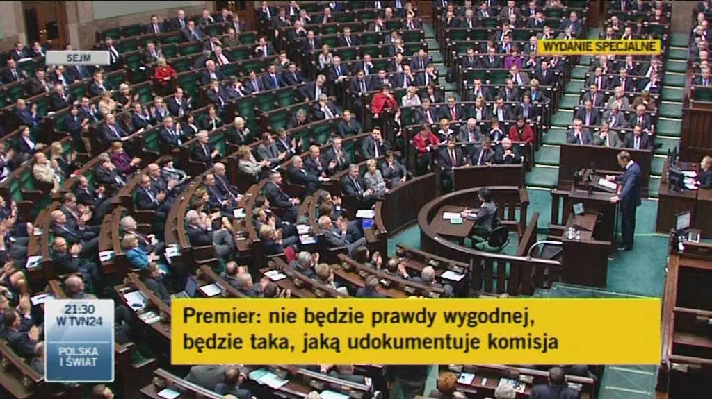 Premier: wyjaśnianie katastrofy smoleńskiej nie może być pretekstem do politycznej awantury (TVN24)