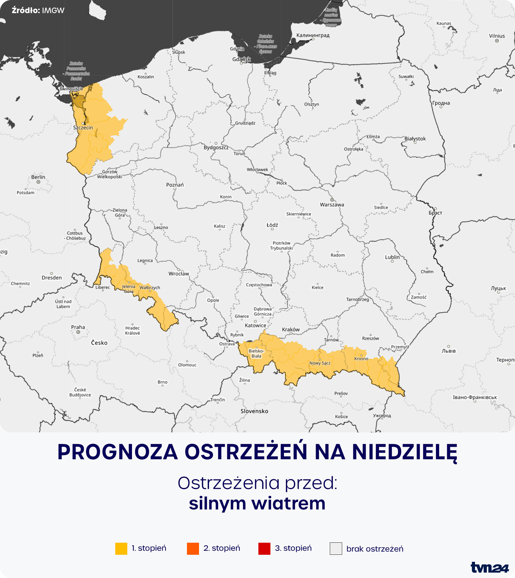 Prognoza zagrożeń na niedzielę