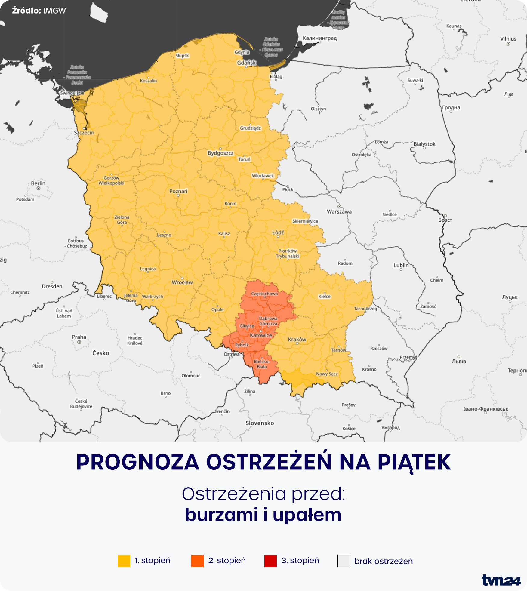 Prognoza zagrożeń - piątek