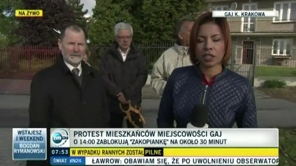 Protest mieszkańców w miejscowości Gaj
