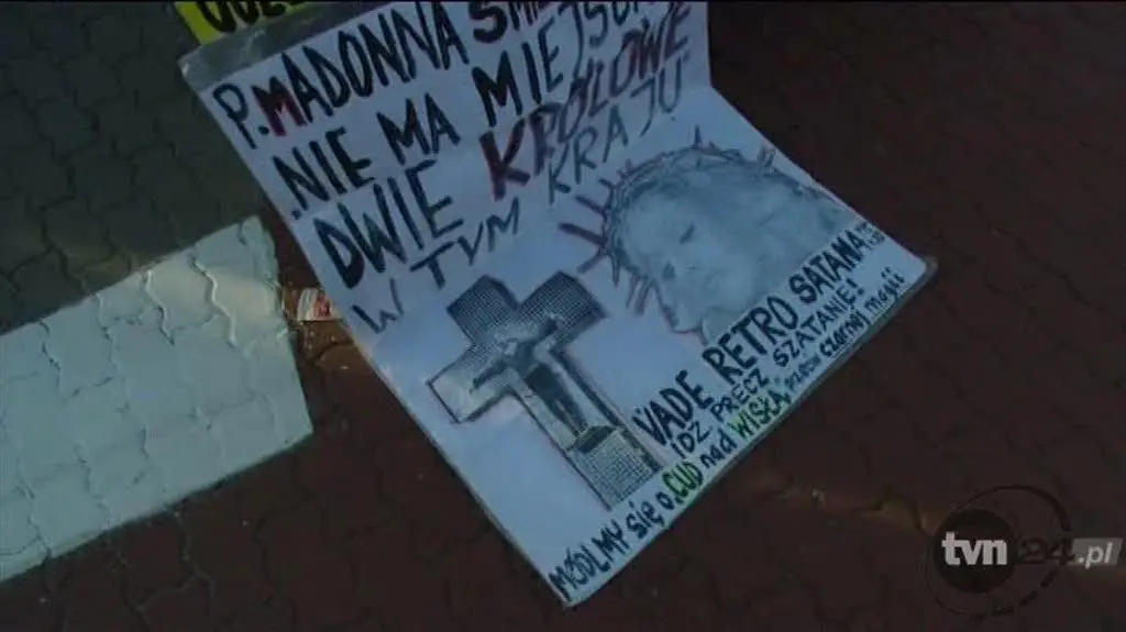 Protest przeciwko Madonnie (TVN24)