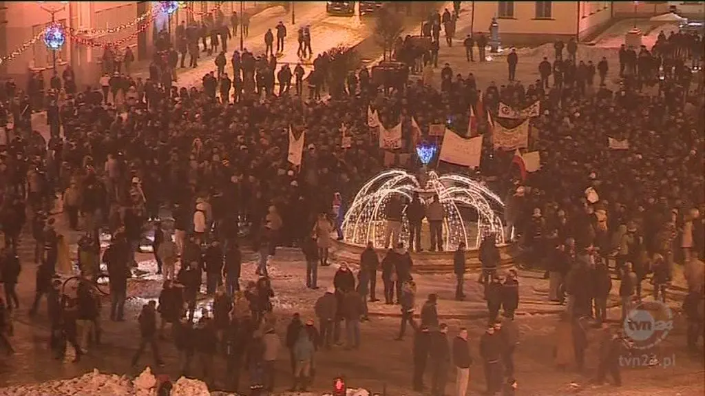 Protesty w Białymstoku (TVN24)