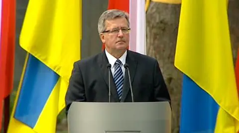 Przemówienie prezydenta Komorowskiego w Bykowni
