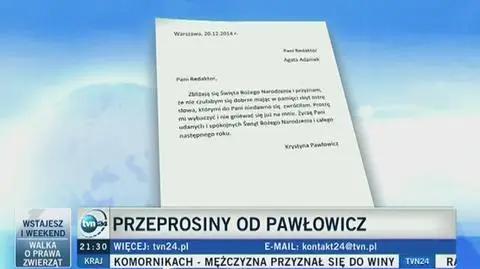 Przeprosiny od posłanki Pawłowicz