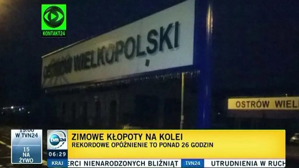 Przez oblodzenie trakcji i spadające gałęzie najgorsza sytuacja na PKP jest w okolicach Ostrzeszowa