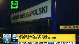Przez oblodzenie trakcji i spadające gałęzie najgorsza sytuacja na PKP jest w okolicach Ostrzeszowa